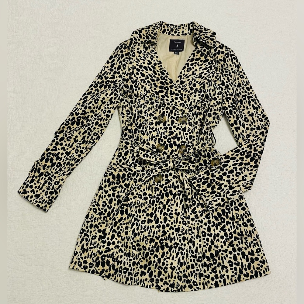 Forever Twenty One - Pea Coat, Animal Print - Size S/P